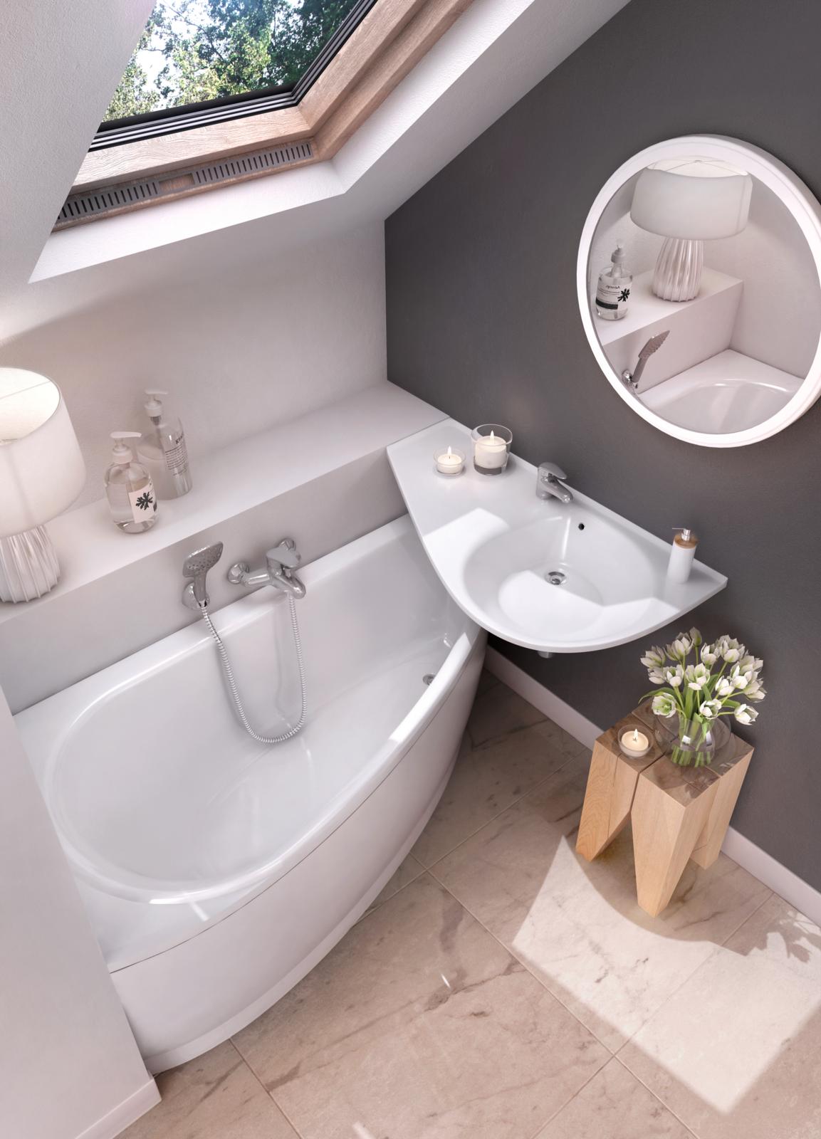Az Avocado fürdőszoba koncepció szaniterei (kád, mosdókagyló) a legkisebb fürdőszobákban is megállják a helyüket!