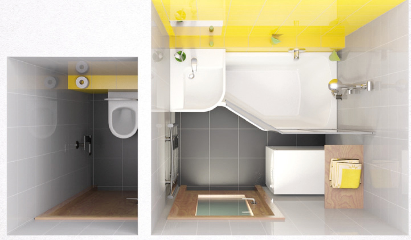 BeHappy koncepciónk fürdőszoba bútorai nem csak praktikusak, de méretük miatt még a mosógép is elférhet a fürdőszobában!