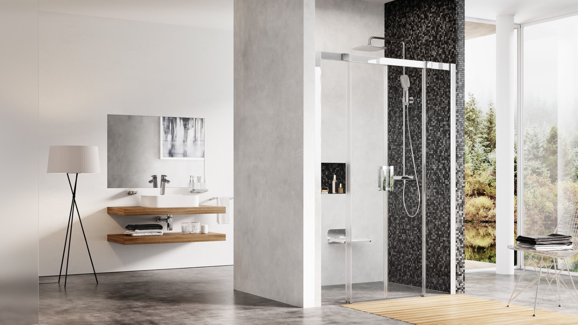 Már 200 cm-es szélességben is vásárolható a RAVAK Matrix zuhanyajtója.