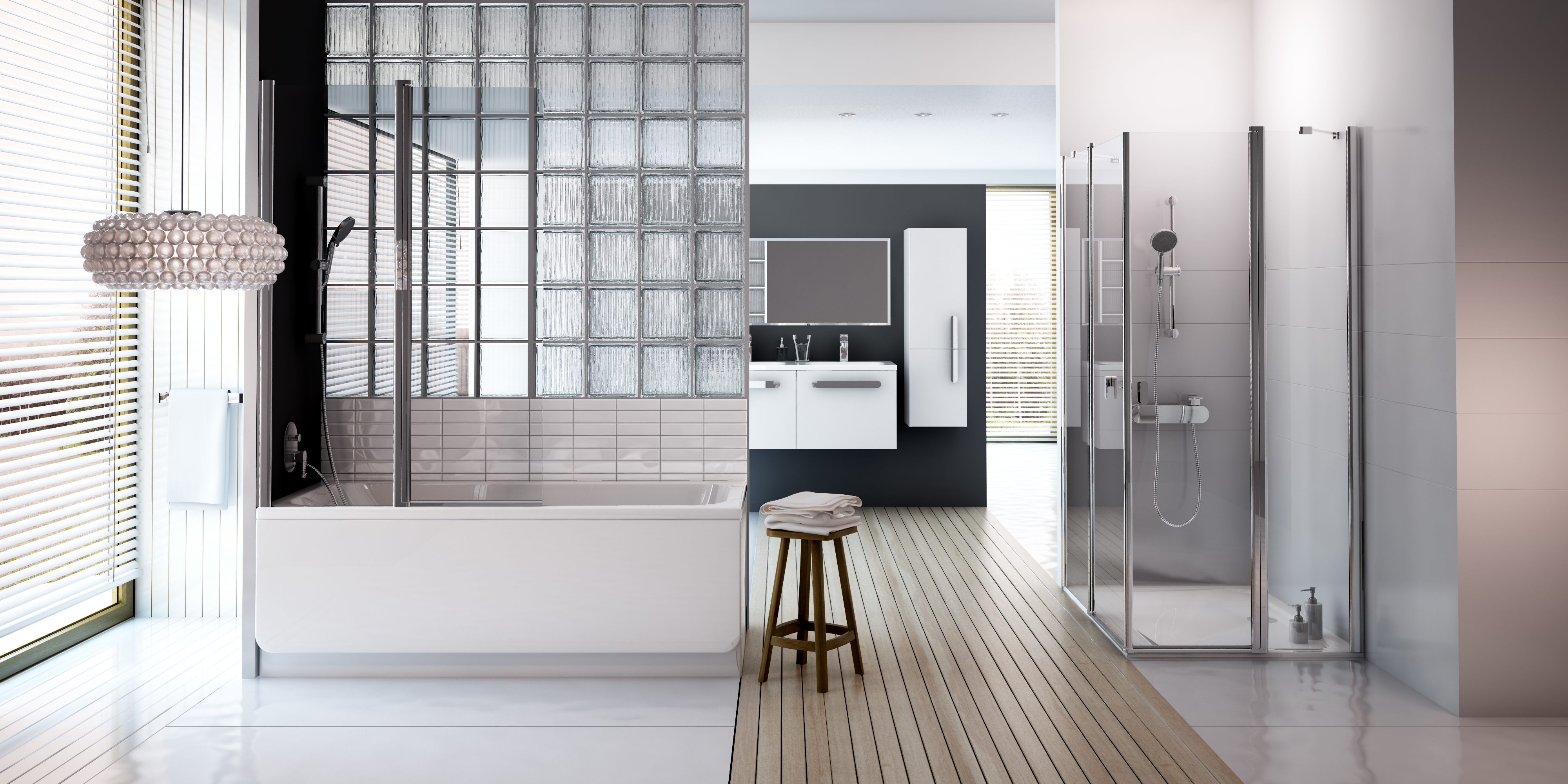 A legtöbb fürdőszoba-koncepciót változatosan tudod használni kis és nagy fürdőszobában is.