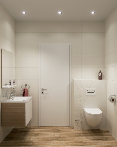 Átlagos méretű fürdőszoba megoldás RAVAK termékekkel 