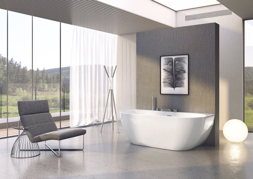 A Freedom W igazi térben álló kád, amely különösen jól mutat a fürdőszoba falához állítva. Praktikus peremrésze jól pakolható és elegáns.